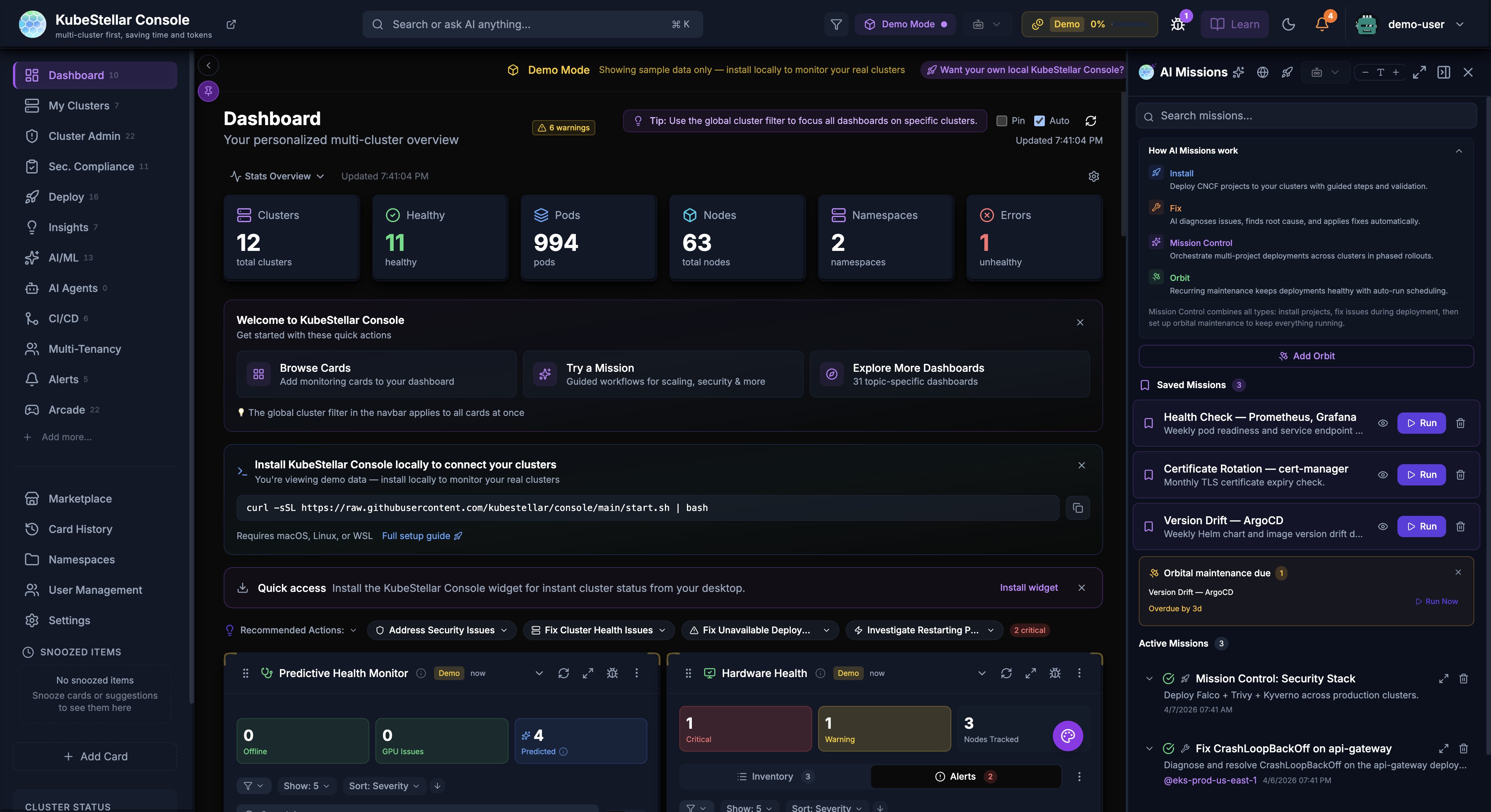 AI Missions Panel