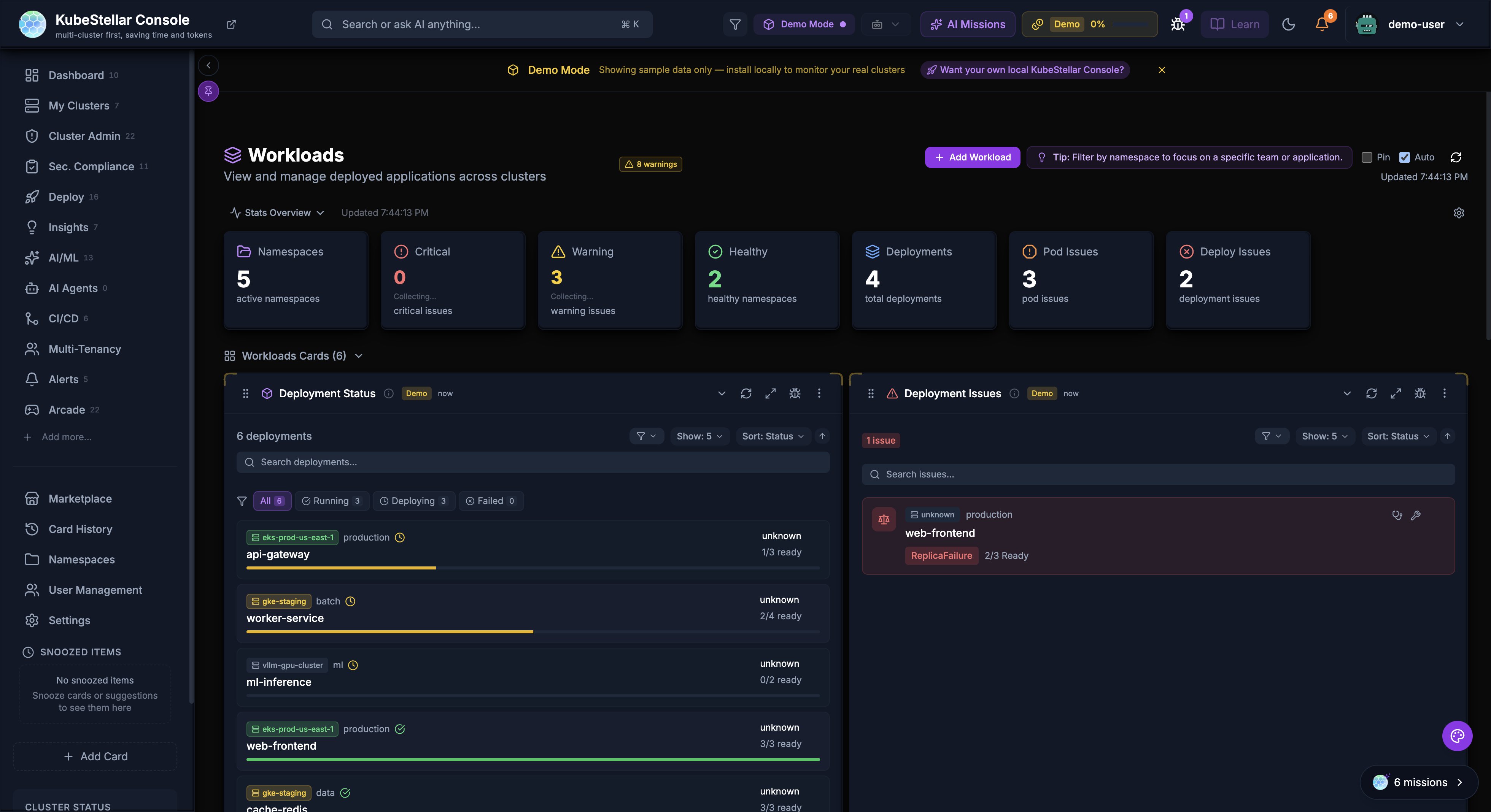 Workloads Page